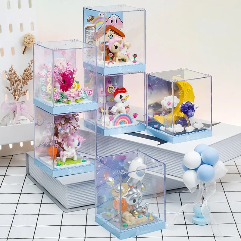 LEGO-kompatibil műanyag építőelemes készlet – Doraemon téma, 400–800 darab, akkumulátoros asztali dekoráció, DIY készlet 7–14 éveseknek