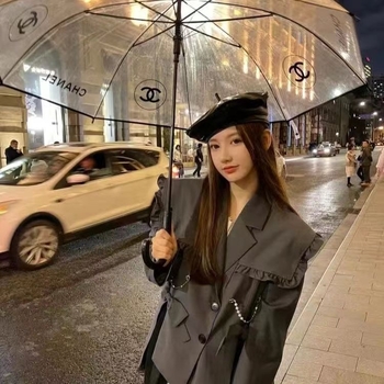 Ομπρέλα μακριάς λαβής με αυτόματη έναρξη ανοίγματος και ημι-αυτόματη αναδίπλωση; 8 ατσάλινα σκέλη, ύφασμα 170T περλέ, κεντρικός σωλήνας από ίνες, λαβή από ατσάλι, PA++ UV προστασία