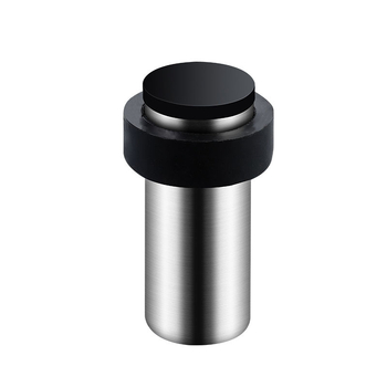 Stoper za vrata s gumom glavom, nehrđajući čelik, podna montaža, polirano elektroplatiranje, moderan stil