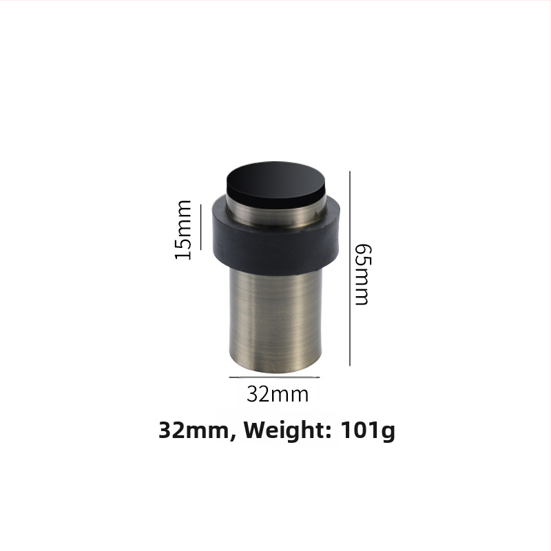 Zarážka na dvere s gumovou hlavou, nerezová oceľ, montáž na podlahe, leštené elektroplatovanie, moderný štýl