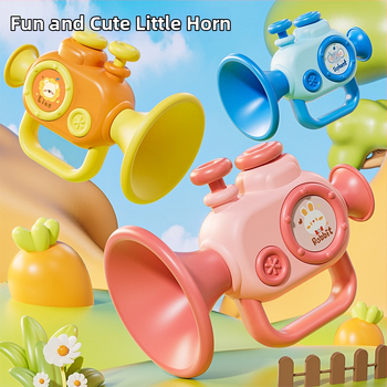 Detská vzdelávacia hudobná súprava hračiek — Rattle, Hand Drum, Harmonica, Horn; Plastové; Vek 0–3 rokov; 3C certifikácia 2023152202045944
