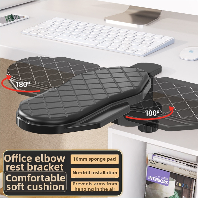 Podpora lakťa do kancelárie — otočná opora lakťa, silikón + textil, protišmykové, ľahko čistiace