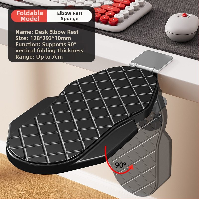 Podpora lakťa do kancelárie — otočná opora lakťa, silikón + textil, protišmykové, ľahko čistiace