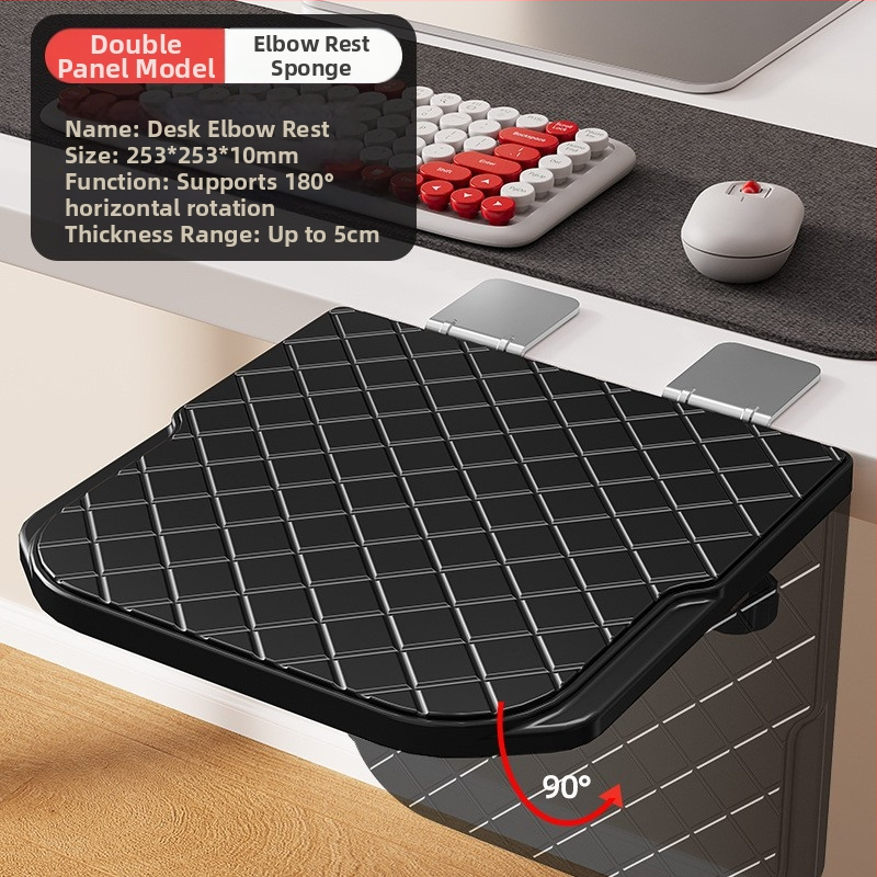 Podpora lakťa do kancelárie — otočná opora lakťa, silikón + textil, protišmykové, ľahko čistiace