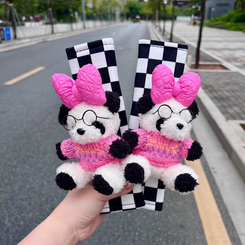 Jastučić za remen sigurnosti automobila s crtić pandom – sladak dizajn pandi, universalno za sve sezone, 0,3 kg, artikl AL980330289527, marka Other