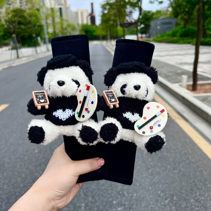 Jastučić za remen sigurnosti automobila s crtić pandom – sladak dizajn pandi, universalno za sve sezone, 0,3 kg, artikl AL980330289527, marka Other