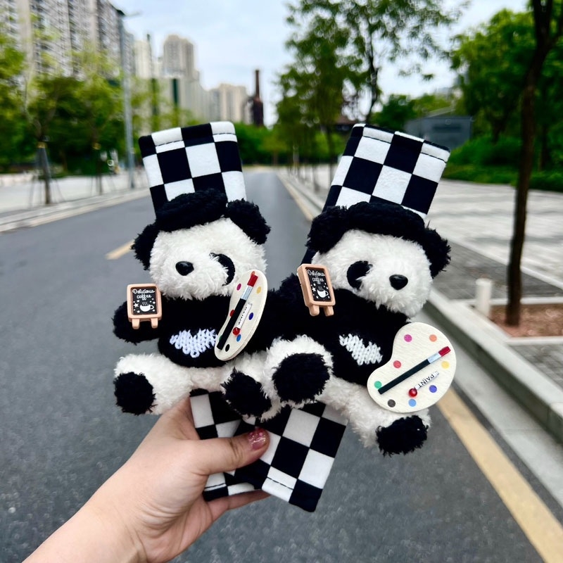 Jastučić za remen sigurnosti automobila s crtić pandom – sladak dizajn pandi, universalno za sve sezone, 0,3 kg, artikl AL980330289527, marka Other