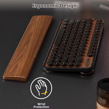 Masivna drvena podrška za zglob tipkovnice, model drveni pladanj, materijal: ebony, vodootporna, protuklizna, otporna na habanje.