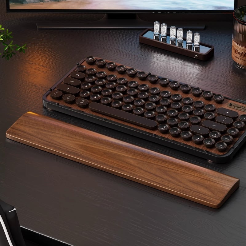 Masivna drvena podrška za zglob tipkovnice, model drveni pladanj, materijal: ebony, vodootporna, protuklizna, otporna na habanje.