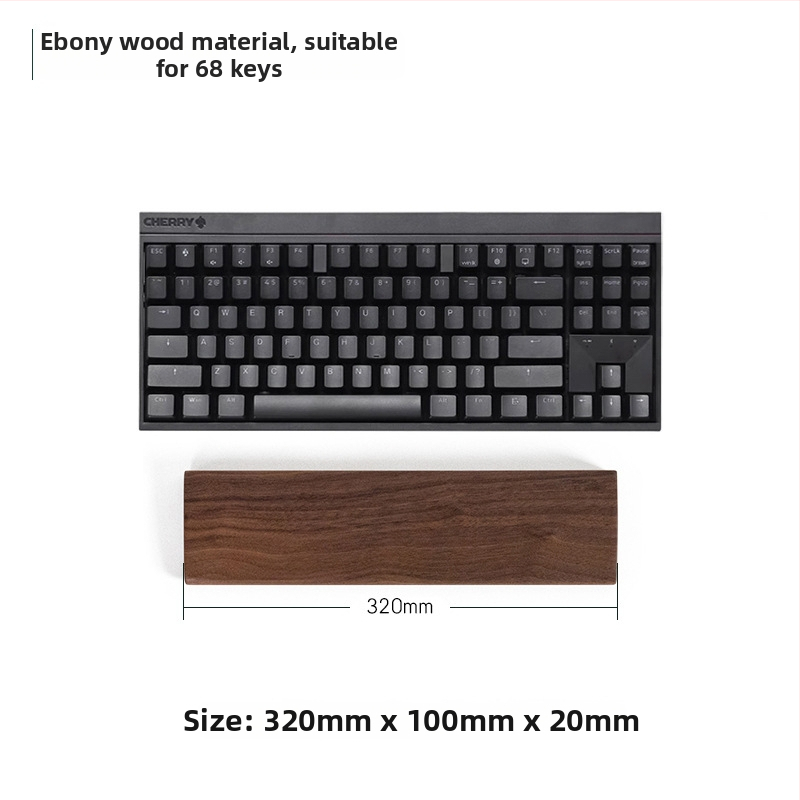 Masivna drvena podrška za zglob tipkovnice, model drveni pladanj, materijal: ebony, vodootporna, protuklizna, otporna na habanje.