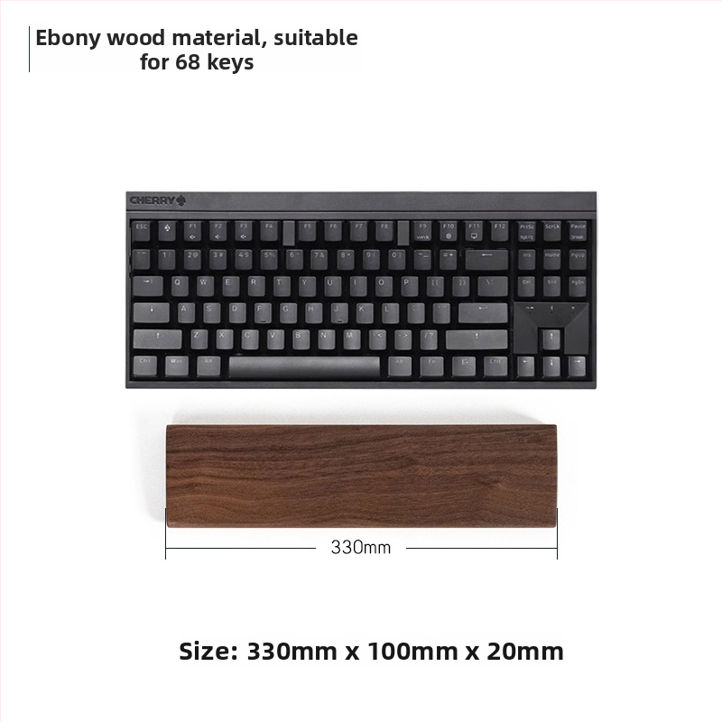 Masivna drvena podrška za zglob tipkovnice, model drveni pladanj, materijal: ebony, vodootporna, protuklizna, otporna na habanje.