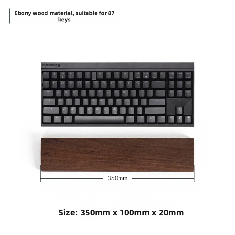 Masivna drvena podrška za zglob tipkovnice, model drveni pladanj, materijal: ebony, vodootporna, protuklizna, otporna na habanje.