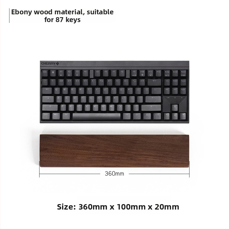 Masivna drvena podrška za zglob tipkovnice, model drveni pladanj, materijal: ebony, vodootporna, protuklizna, otporna na habanje.