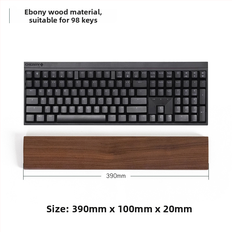 Masivna drvena podrška za zglob tipkovnice, model drveni pladanj, materijal: ebony, vodootporna, protuklizna, otporna na habanje.