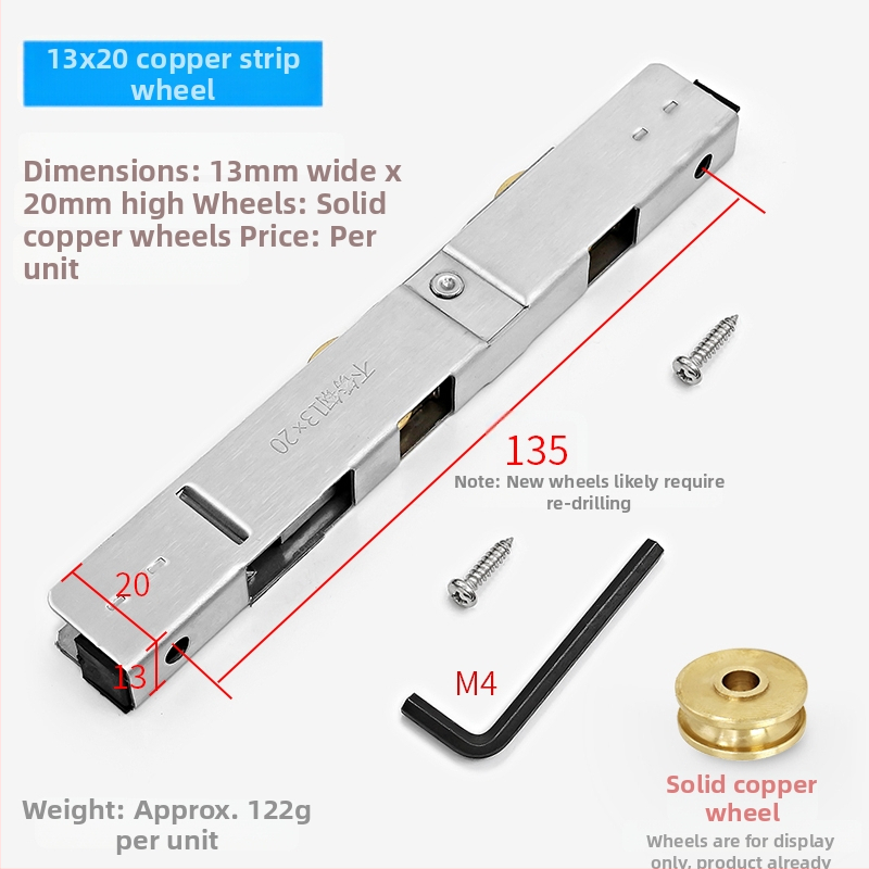 Erkély tolóajtó sín görgő, alumínium ötvözet, alsó görgő üvegajtókhoz, cikkszám F759H978S8JS68 (Alkalmazási terület: Egyéb; Márka: Egyéb)