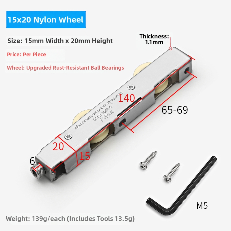 Erkély tolóajtó sín görgő, alumínium ötvözet, alsó görgő üvegajtókhoz, cikkszám F759H978S8JS68 (Alkalmazási terület: Egyéb; Márka: Egyéb)