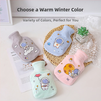 Taška na horúcu vodu s injekciou vody – Karikatúrny kozmonaut, guma, do ruky, 270 g, dvojité využitie teplo/studené