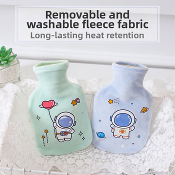 Taška na horúcu vodu s injekciou vody – Karikatúrny kozmonaut, guma, do ruky, 270 g, dvojité využitie teplo/studené