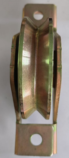 Csúszóajtó vezető görgő V-, U- és Y-típusú vezetőkkel, vastagított szerelvénylemez, teherbírás 0,5 t