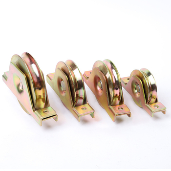 Csúszóajtó vezető görgő V-, U- és Y-típusú vezetőkkel, vastagított szerelvénylemez, teherbírás 0,5 t