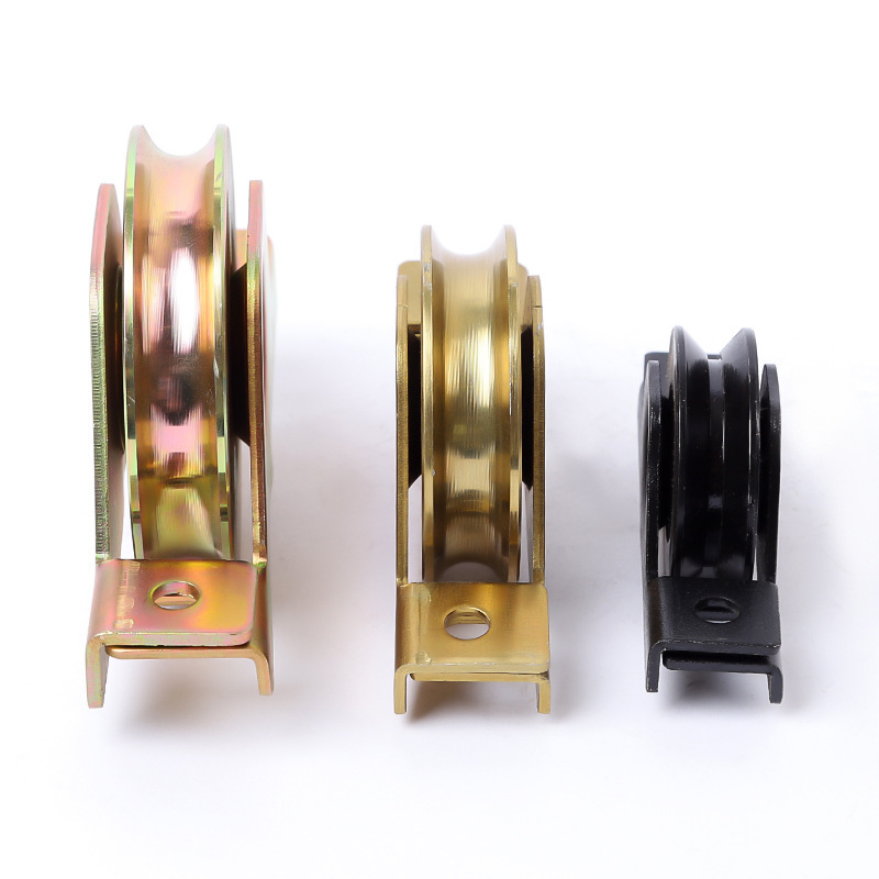 Csúszóajtó vezető görgő V-, U- és Y-típusú vezetőkkel, vastagított szerelvénylemez, teherbírás 0,5 t