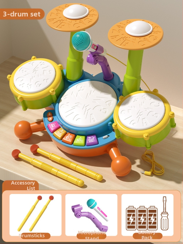Dječja bubnjarska igračka – udarni instrument, plastična konstrukcija; brand Julebaby; za uzrast 0–3 godina; razvija koordinaciju ruke i oka te interaktivno učenje