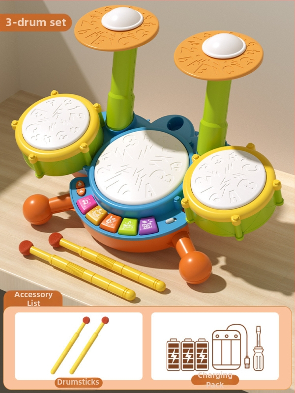 Dječja bubnjarska igračka – udarni instrument, plastična konstrukcija; brand Julebaby; za uzrast 0–3 godina; razvija koordinaciju ruke i oka te interaktivno učenje