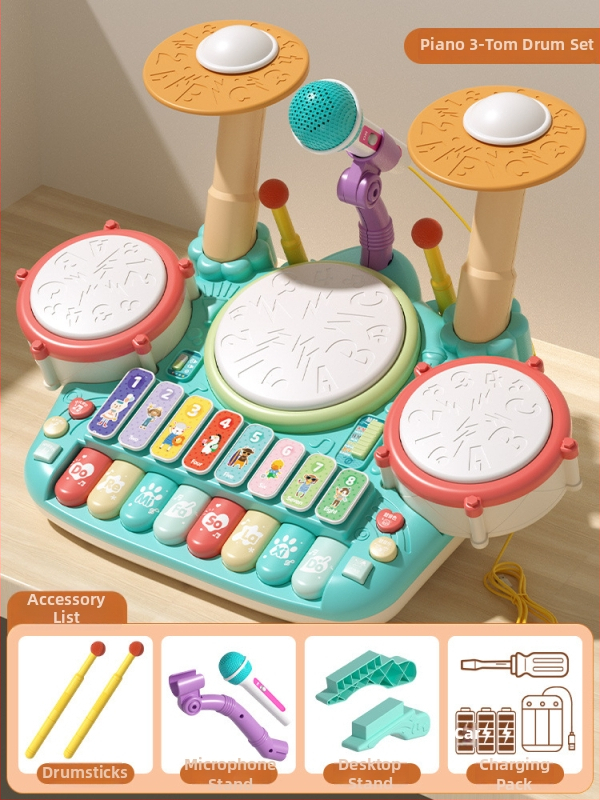 Dječja bubnjarska igračka – udarni instrument, plastična konstrukcija; brand Julebaby; za uzrast 0–3 godina; razvija koordinaciju ruke i oka te interaktivno učenje