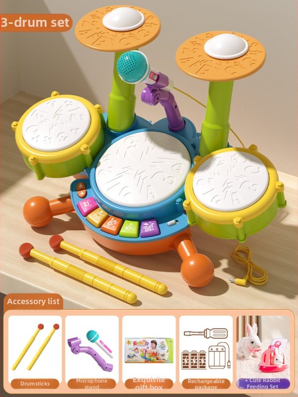 Dječja bubnjarska igračka – udarni instrument, plastična konstrukcija; brand Julebaby; za uzrast 0–3 godina; razvija koordinaciju ruke i oka te interaktivno učenje