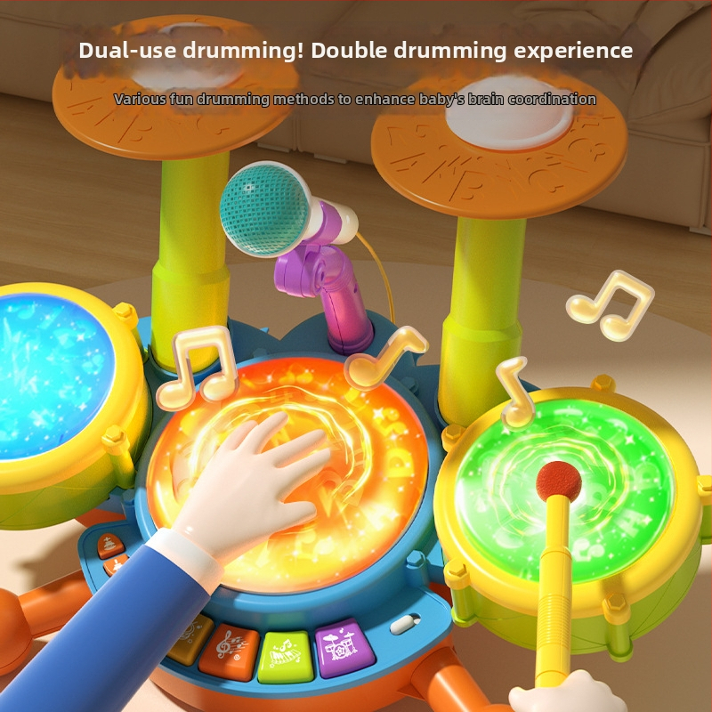 Dječja bubnjarska igračka – udarni instrument, plastična konstrukcija; brand Julebaby; za uzrast 0–3 godina; razvija koordinaciju ruke i oka te interaktivno učenje