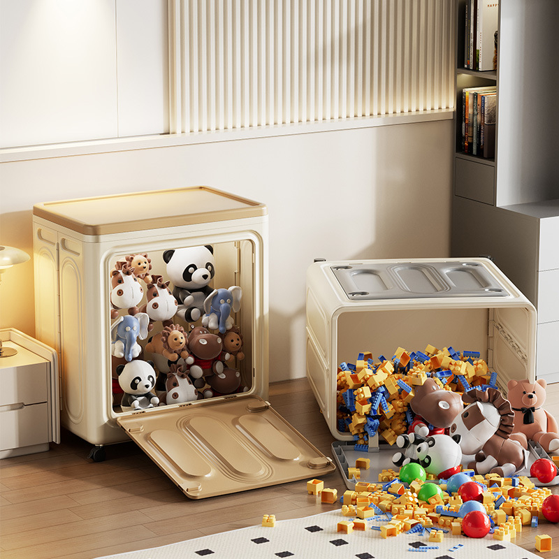 Plastična kutija za pohranu s preklopnim poklopcem, velika kapaciteta, kotači