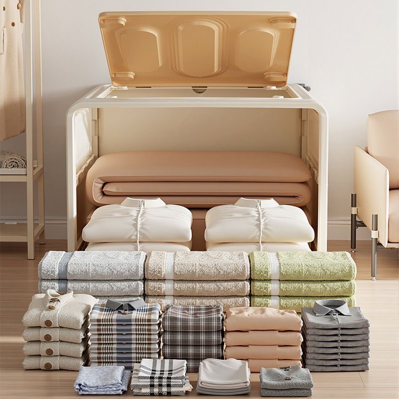 Plastična kutija za pohranu s preklopnim poklopcem, velika kapaciteta, kotači