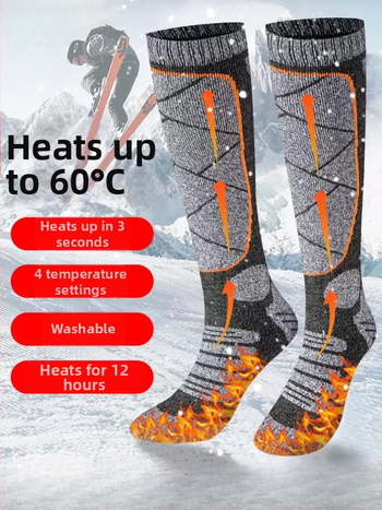 Nabíjateľné elektrické vykurovacie ponožky s USB, unisex domáce papuče – teplé nohy