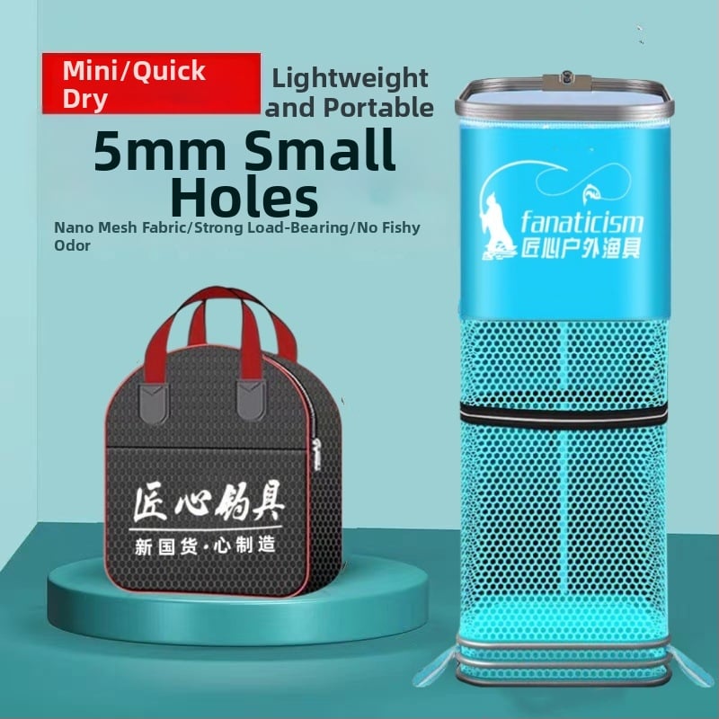 Uniqueity štvorcová ochranná sieť na ryby – skladacia, prenosná pre rybolov