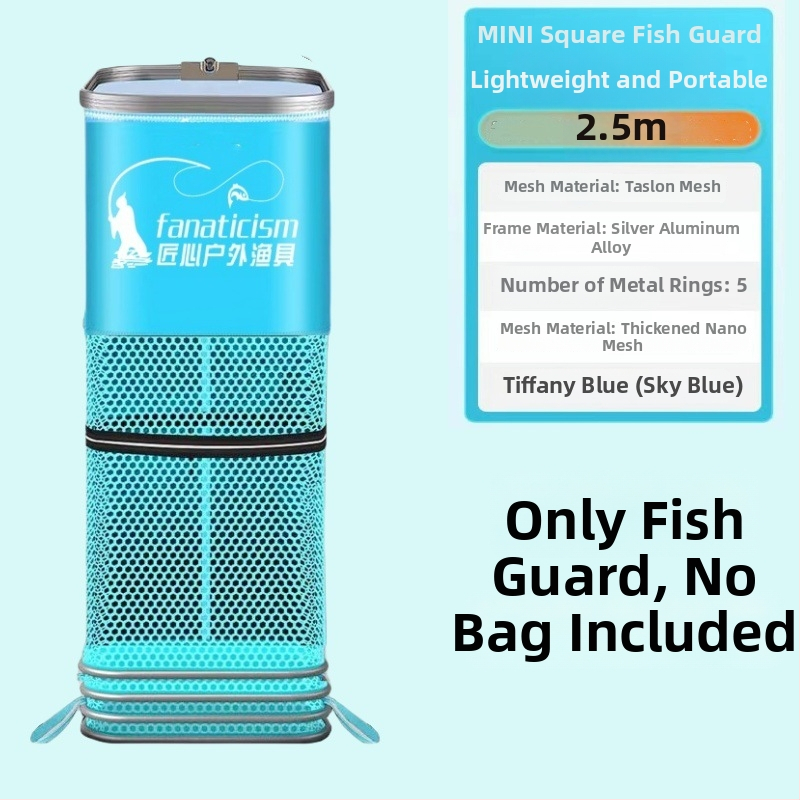 Uniqueity štvorcová ochranná sieť na ryby – skladacia, prenosná pre rybolov