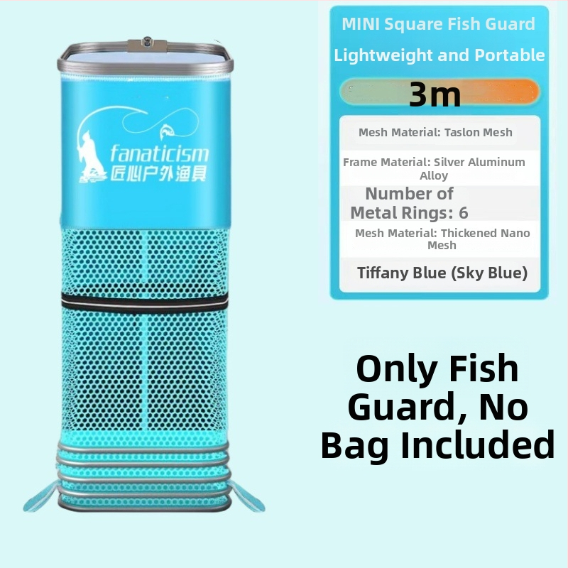 Uniqueity štvorcová ochranná sieť na ryby – skladacia, prenosná pre rybolov