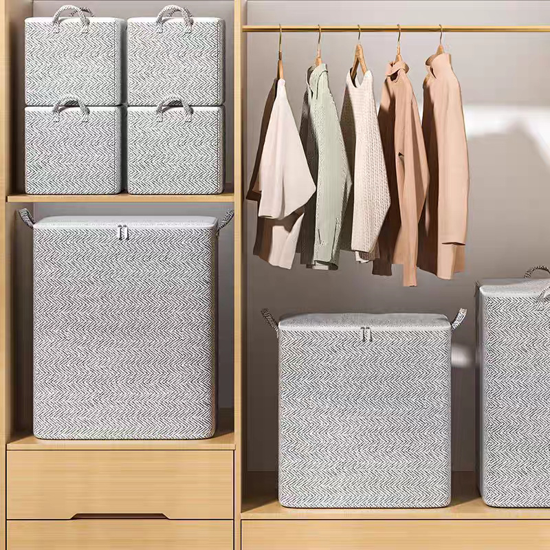 Kockasta torba za skladištenje ćebadi i odjeće, od netkanog materijala, višenamjenska, japanskog stila