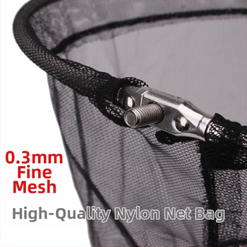 Sklopná hlava siete z nehrdzavejúcej ocele s 8 mm závitovým rozhraním, veľké oko a hustá sieť na lov kreviet a rýb