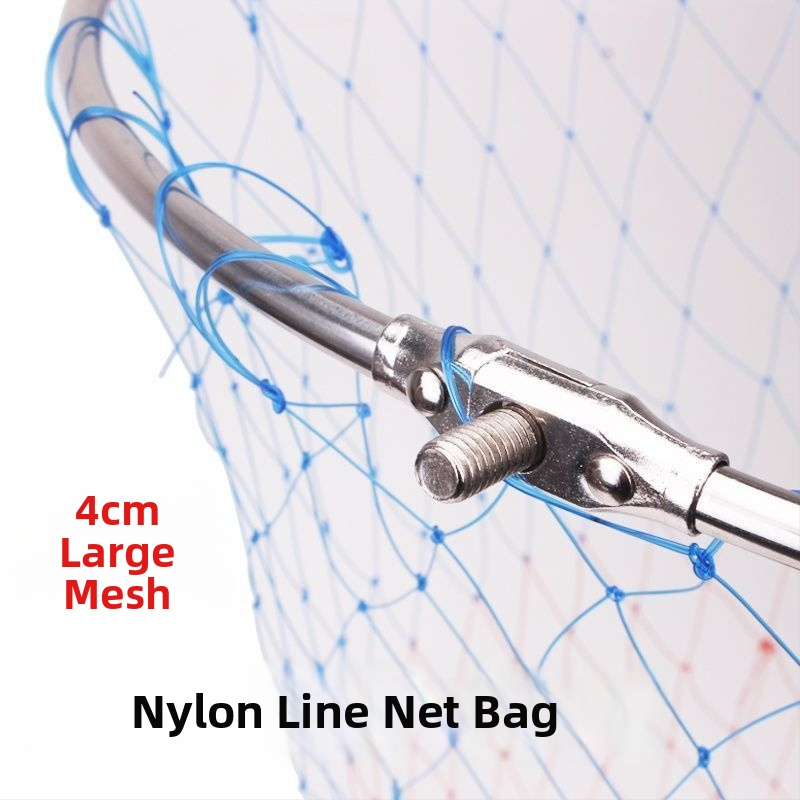 Sklopná hlava siete z nehrdzavejúcej ocele s 8 mm závitovým rozhraním, veľké oko a hustá sieť na lov kreviet a rýb