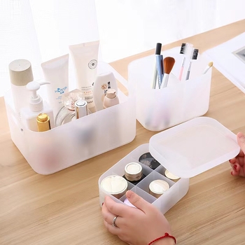 Stolna kutija za kozmetiku, japanskog stila, velika, s poklopcem, pregradna, od PP plastike