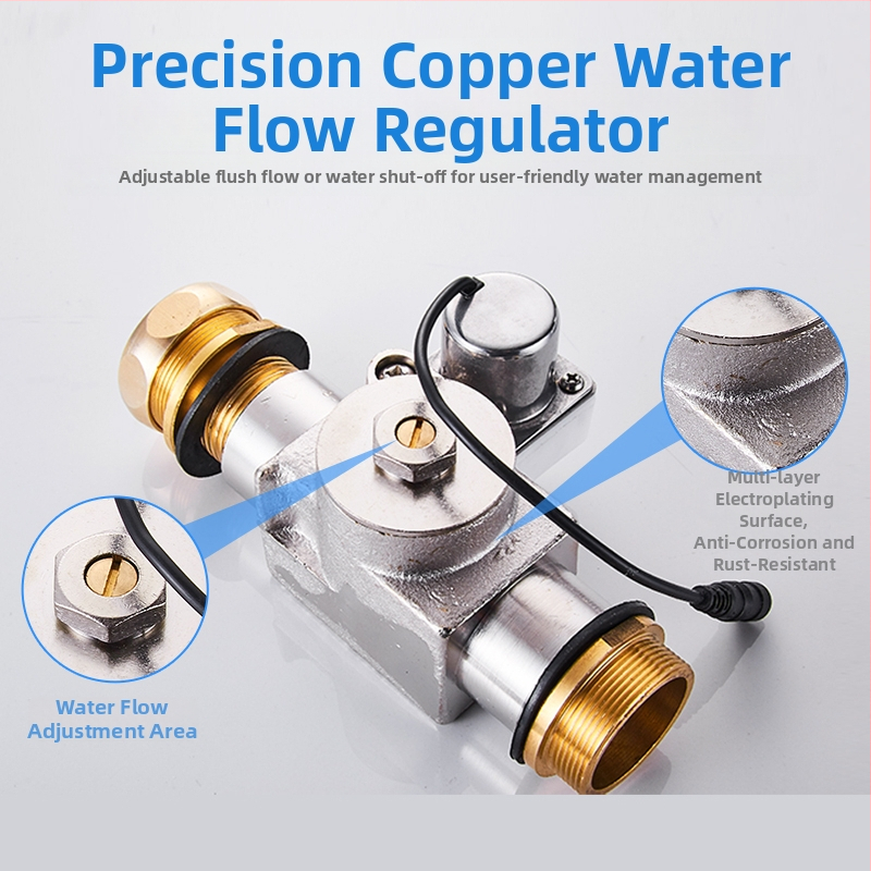 Automatický senzor splachovania pre toaletu pre skrytú aj otvorenú inštaláciu, ventil na splachovanie pre squat toaletu (Materiál: ABS + meď; Napájanie: jednosmerný prúd; Model: SJ518052021233)