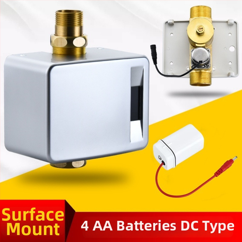 Automatický senzor splachovania pre toaletu pre skrytú aj otvorenú inštaláciu, ventil na splachovanie pre squat toaletu (Materiál: ABS + meď; Napájanie: jednosmerný prúd; Model: SJ518052021233)