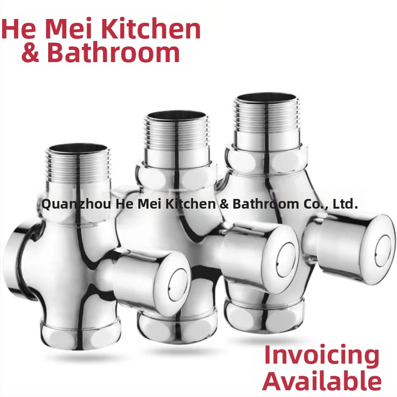 Ventil splachovania pre stojacu toaletu, model 0013, meďový plášť, výstup DN25, doba splachu 5 s, prevádzkový tlak 0-15 bar