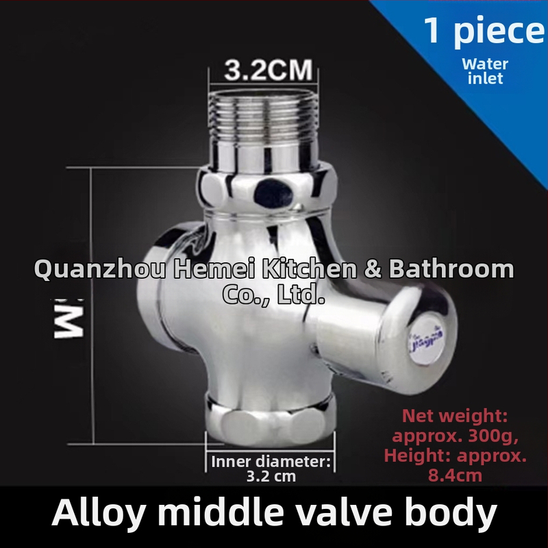 Ventil splachovania pre stojacu toaletu, model 0013, meďový plášť, výstup DN25, doba splachu 5 s, prevádzkový tlak 0-15 bar