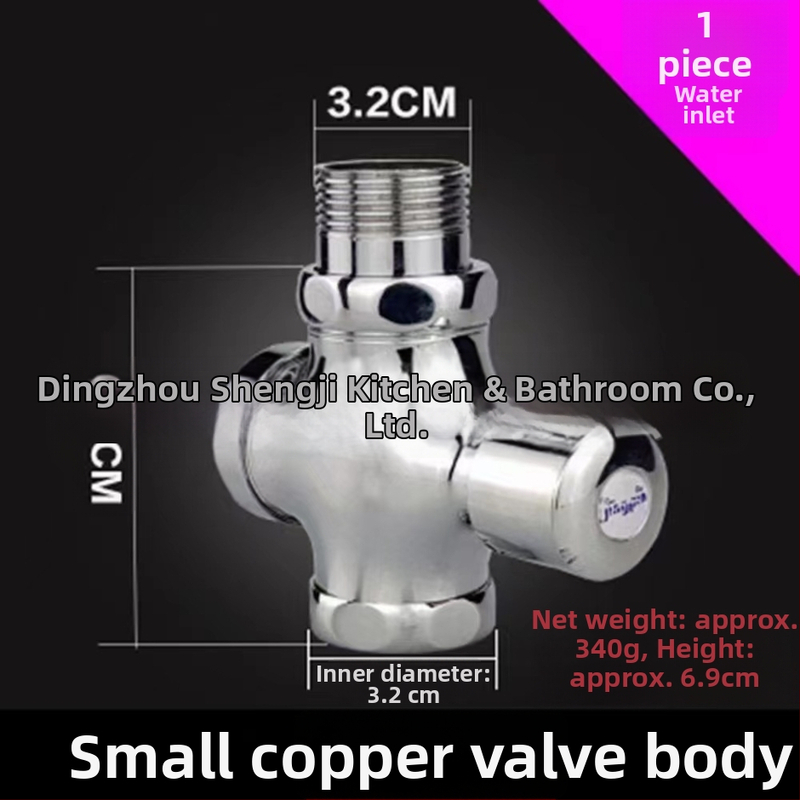 Ventil splachovania pre stojacu toaletu, model 0013, meďový plášť, výstup DN25, doba splachu 5 s, prevádzkový tlak 0-15 bar