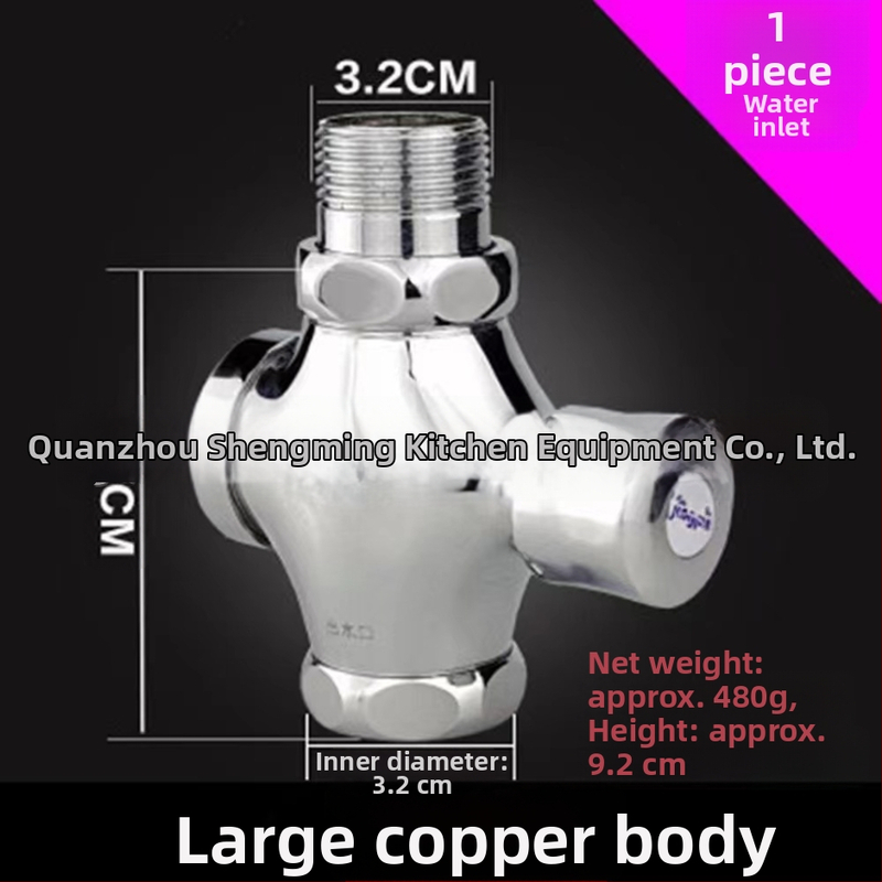 Ventil splachovania pre stojacu toaletu, model 0013, meďový plášť, výstup DN25, doba splachu 5 s, prevádzkový tlak 0-15 bar