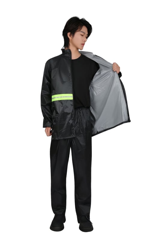 Αδιάβροχο για ενήλικες, σετ δύο τμημάτων, Oxford ύφασμα με στρώμα PVC, πάχος υφάσματος 23, κατάλληλο για ποδηλασία και ηλεκτρικά οχήματα