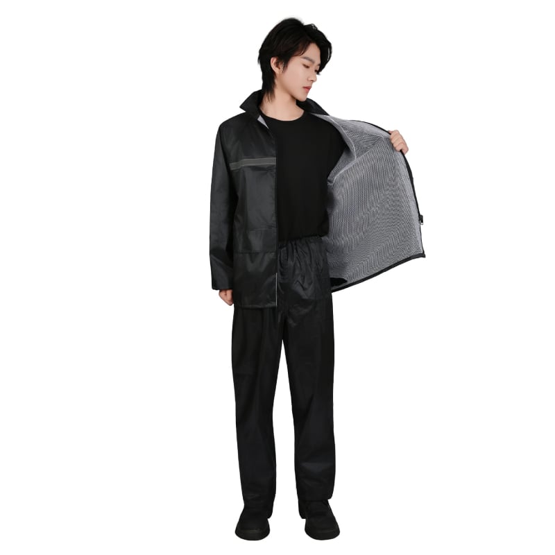 Αδιάβροχο για ενήλικες, σετ δύο τμημάτων, Oxford ύφασμα με στρώμα PVC, πάχος υφάσματος 23, κατάλληλο για ποδηλασία και ηλεκτρικά οχήματα