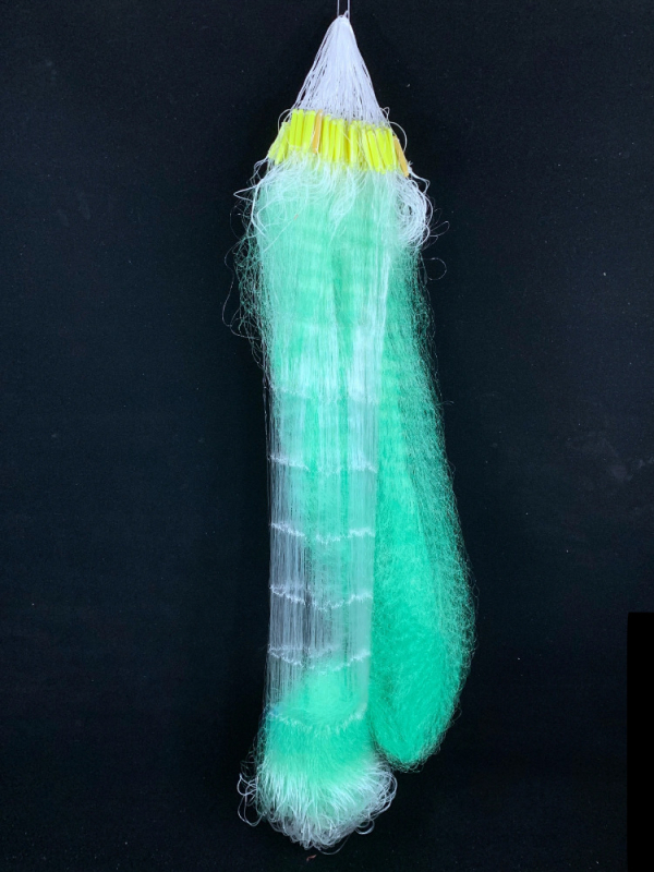 Trostruka potopna mreža s ojačanim zelenim žicom, plastičnim plovcima i olovnim tegovima — Guangzhou marka; Podrijetlo: Kina