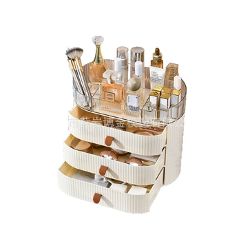 Козметично шкафче с чекмедже за съхранение – голям капацитет, прахоустойчив органайзер за бюро/тоалетна (Марка BOJIN; Материал: Пластмаса; Стил: Светъл лукс; Стартира: 2024; Персонализация: Налична)